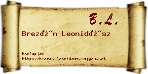 Brezán Leonidász névjegykártya